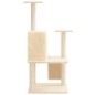 Árvore p/ gatos c/ postes arranhadores sisal 109 cm cor creme