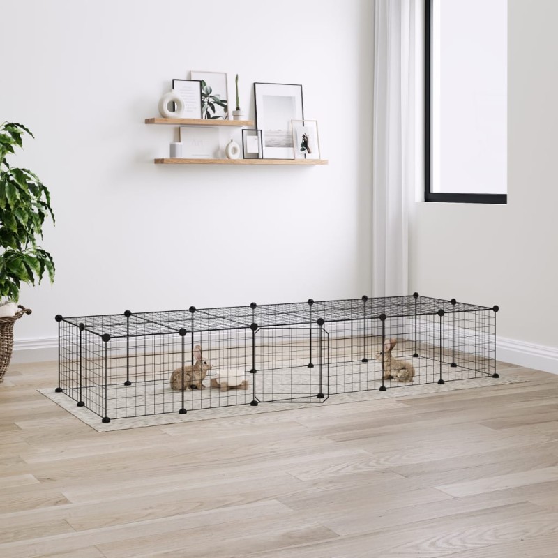 Gaiola p/ animais de 28 painéis c/ porta 35x35 cm aço preto-Casotas e gaiolas para animais pequenos-Home Retail