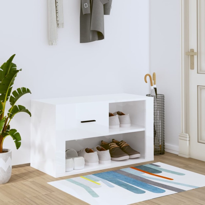 Sapateira 80x35x45 cm derivados de madeira branco brilhante-Sapateiras e organizadores-Home Retail