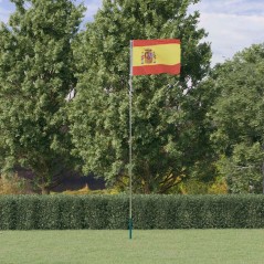 Bandeira da Espanha e mastro 5,55 m alumínio