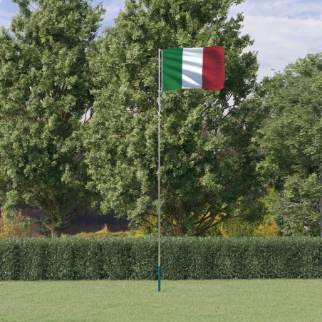 Bandeira da Itália e mastro 5,55 m alumínio