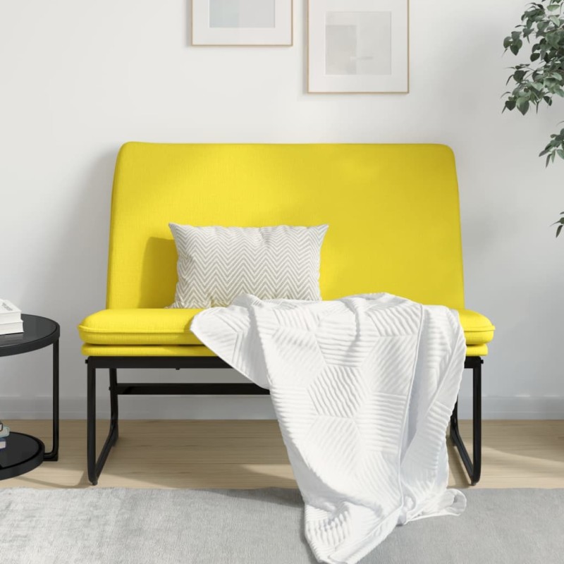 Banco 100x75x76 cm tecido amarelo-claro-Bancos-Home Retail