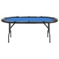 Mesa de póquer dobrável 10 jogadores 206x106x75 cm azul