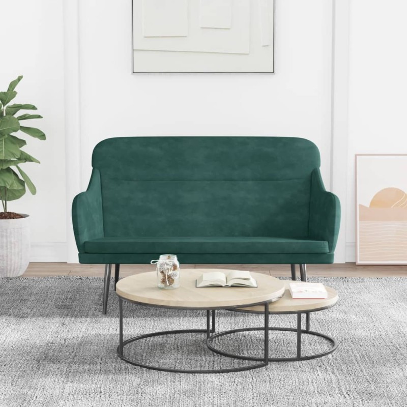 Banco 110x76x80 cm veludo verde-escuro-Bancos-Home Retail