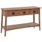 Mesa consola madeira de abeto maciça 126x40x77,5 cm castanho