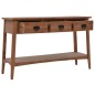 Mesa consola madeira de abeto maciça 126x40x77,5 cm castanho