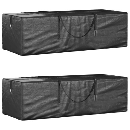 Sacos de arrumação p/ almofadões jardim 2 pcs polietileno preto