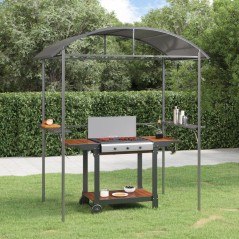 Gazebo churrasco prateleiras laterais 220x115x230 aço antracite