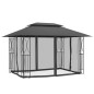 Gazebo com paredes laterais 400x300x270 cm aço antracite