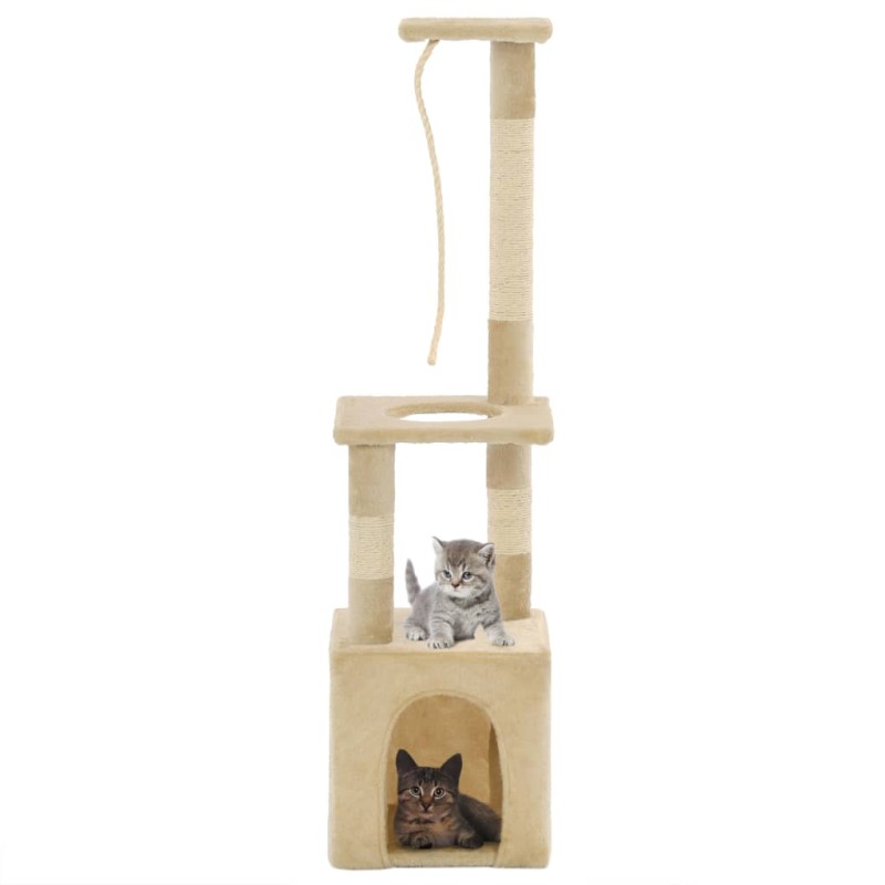 Árvore para gatos c/ postes arranhadores sisal 109 cm bege-Móveis para gatos-Home Retail