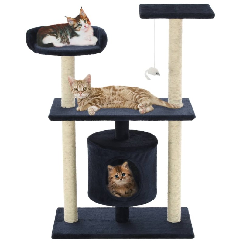 Árvore p/ gatos c/ postes arranhadores sisal 95 cm azul escuro-Móveis para gatos-Home Retail