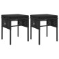 6 pcs conjunto lounge de jardim c/ almofadões vime PE preto