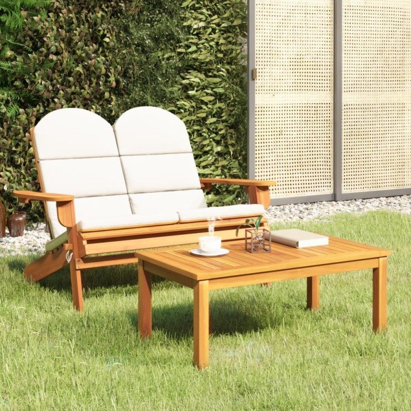 Conjunto lounge de jardim Adirondack 2pcs acácia maciça-Conjuntos de jardim-Home Retail