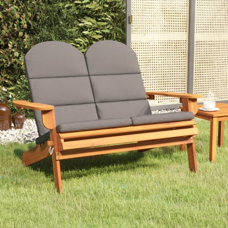 Banco de jardim Adirondack c/ almofadões 126 cm acácia maciça-Bancos de jardim-Home Retail