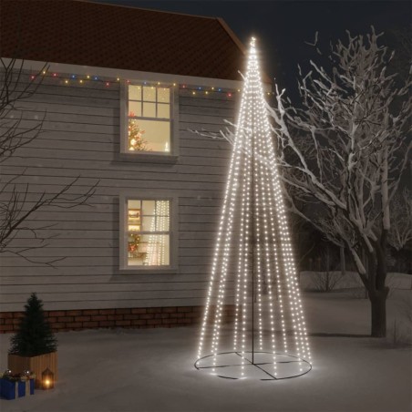 Árvore de Natal em cone 732 luzes LED 160x500 cm branco frio