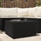 Mesa de centro para jardim quadrada 50x50x30 cm vime PE preto