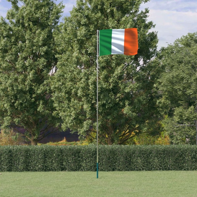 Bandeira da Irlanda e mastro 5,55 m alumínio-Bandeiras e birutas-Home Retail