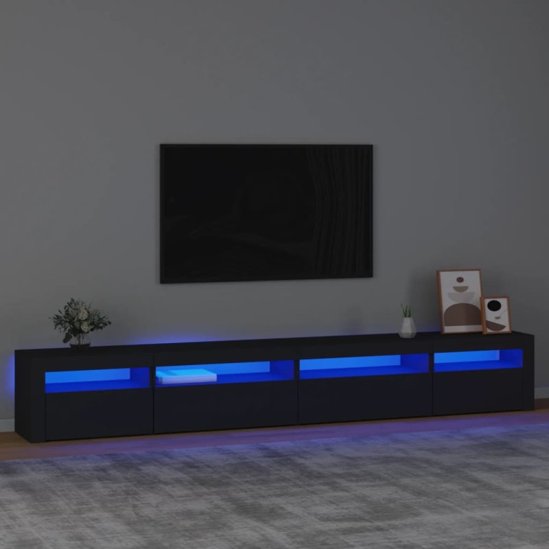 Móvel de TV com luzes LED 270x35x40 cm preto-Móveis de TV-Home Retail