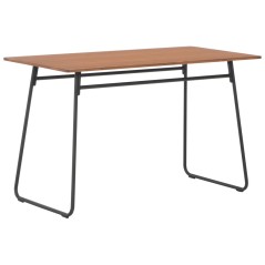 Mesa de jantar 120x60x73 cm contraplacado maciço e aço