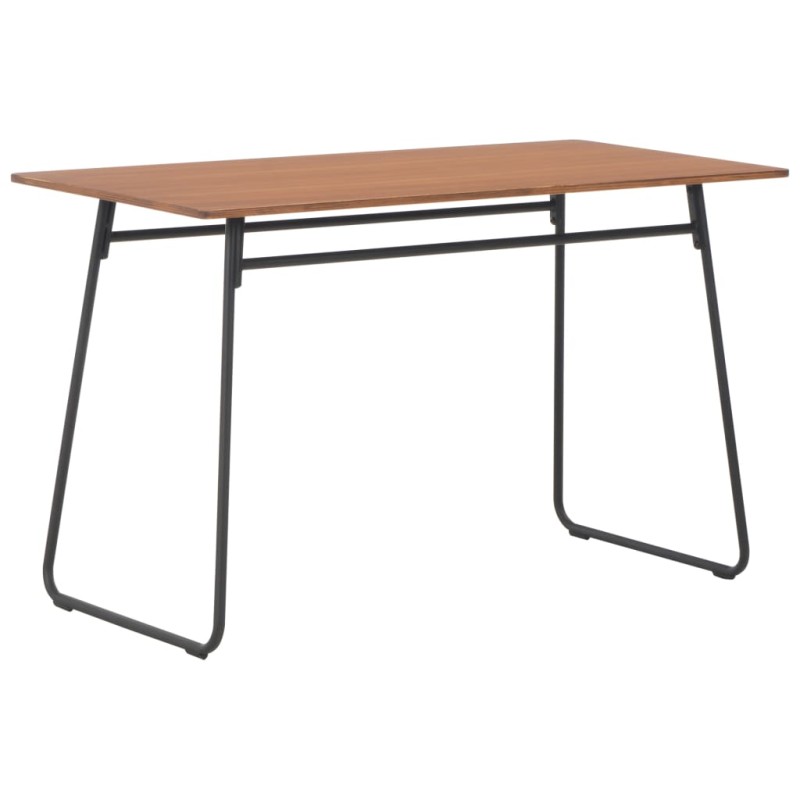 Mesa de jantar 120x60x73 cm contraplacado maciço e aço-Mesas de cozinha e de sala de jantar-Home Retail