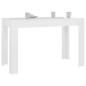 Mesa de jantar 120x60x76 cm derivados madeira branco brilhante