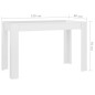 Mesa de jantar 120x60x76 cm derivados madeira branco brilhante