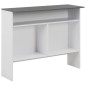 Mesa de bar com 2 tampos 130x40x120 cm branco e cinzento