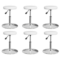 Cadeiras de jantar 6 pcs couro artificial branco