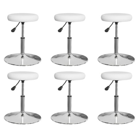 Cadeiras de jantar 6 pcs couro artificial branco