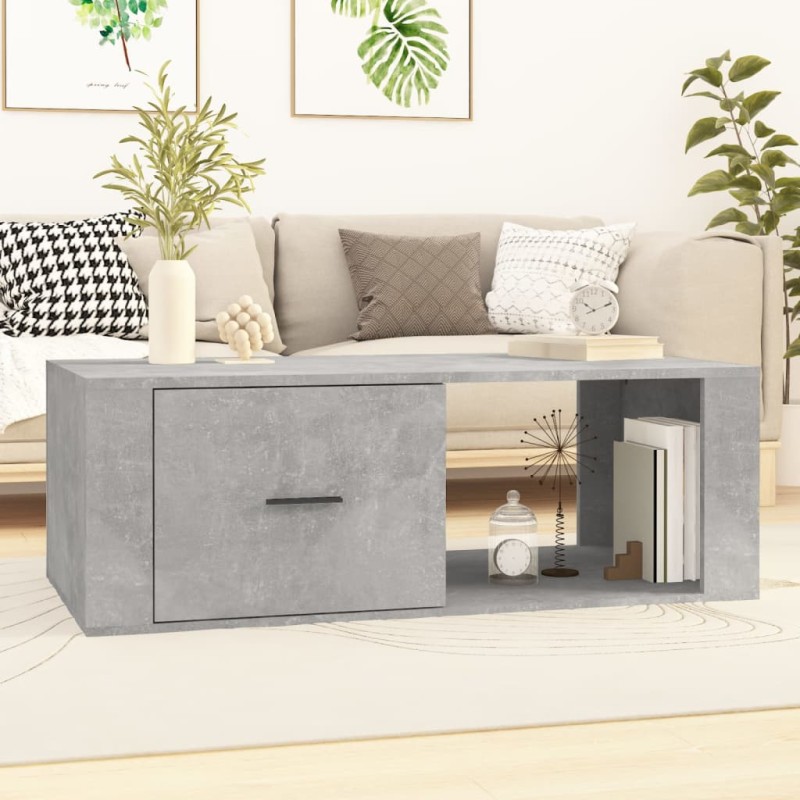 Mesa de centro 100x50,5x35 cm derivados madeira cinza cimento-Mesas de centro-Home Retail