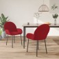 Cadeiras de jantar 2 pcs veludo vermelho tinto