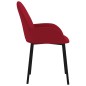 Cadeiras de jantar 2 pcs veludo vermelho tinto