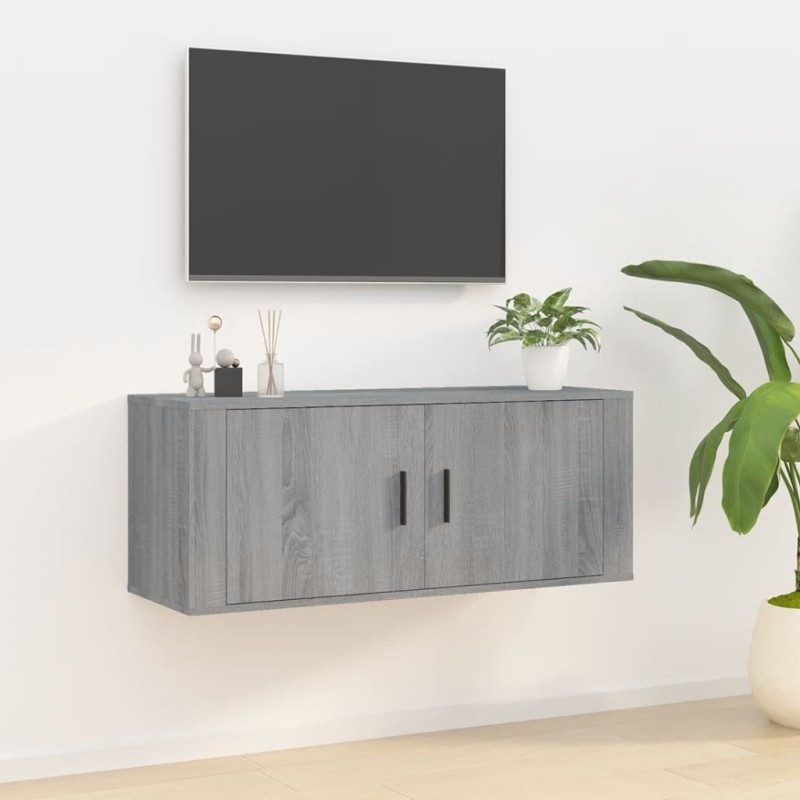 Móvel de TV de parede 100x34,5x40 cm cinzento sonoma-Móveis de TV-Home Retail