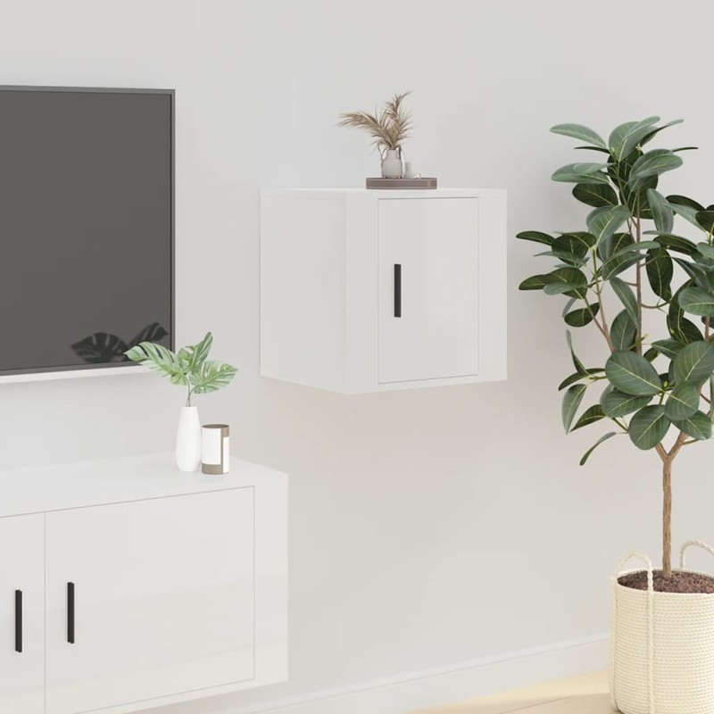 Móvel de TV de parede 40x34,5x40 cm branco brilhante-Móveis de TV-Home Retail