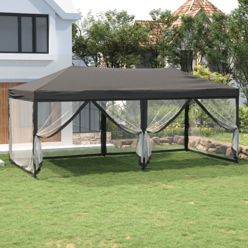 Tenda para festas dobrável com paredes laterais 3x6 m antracite-Toldos e gazebos-Home Retail