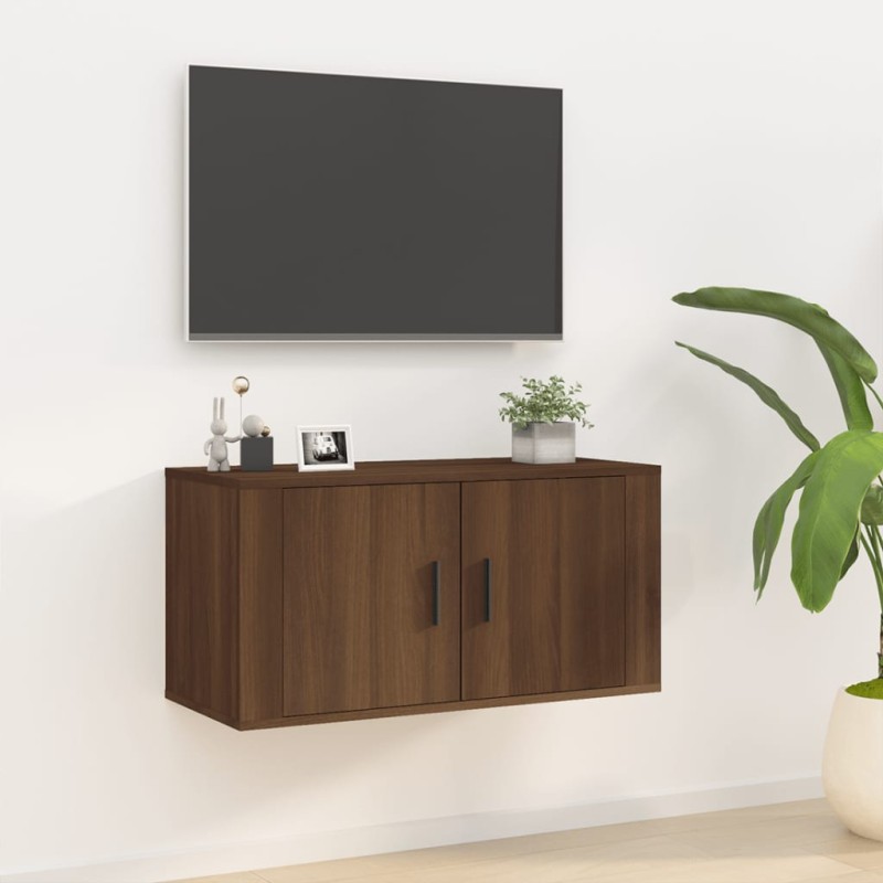 Móvel de TV de parede 80x34,5x40 cm carvalho castanho-Móveis de TV-Home Retail