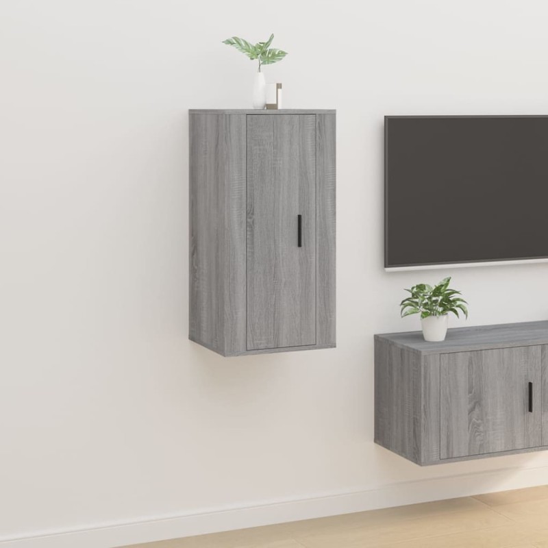 Móvel de TV de parede 40x34,5x80 cm cinzento sonoma-Móveis de TV-Home Retail