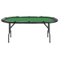 Mesa de póquer dobrável 10 jogadores 206x106x75 cm verde