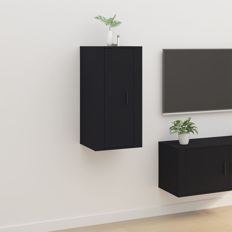 Móvel de TV de parede 40x34,5x80 cm preto-Móveis de TV-Home Retail