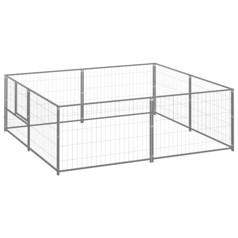 Canil para cães 4 m² aço prateado-Canis-Home Retail