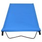 Cama de campismo 180x60x19 cm tecido oxford e aço azul