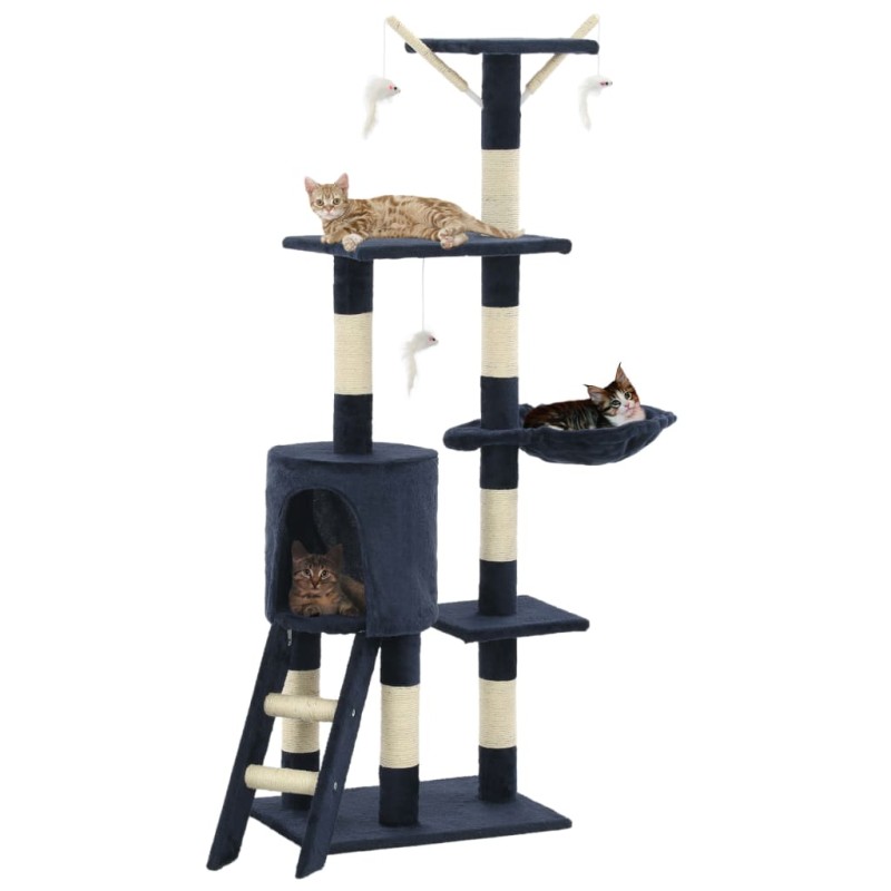 Árvore p/ gatos c/ postes arranhadores sisal 138 cm azul escuro-Móveis para gatos-Home Retail