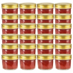 Frascos de vidro com tampas douradas 24 pcs 110 ml