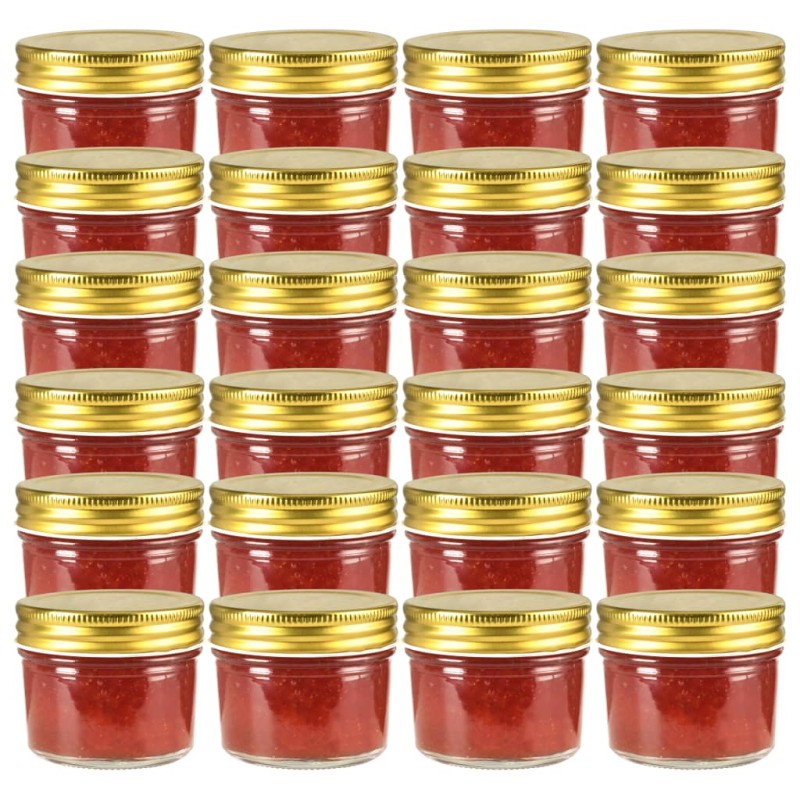 Frascos de vidro com tampas douradas 24 pcs 110 ml-Jarras para mel-Home Retail