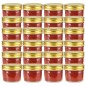 Frascos de vidro com tampas douradas 24 pcs 110 ml