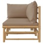 2 pcs conj. lounge jardim bambu almofadões cinzento-acastanhado