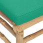 3 pcs conjunto lounge de jardim bambu c/ almofadões verdes