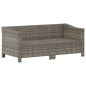 2 pcs conjunto lounge de jardim c/ almofadões vime PE cinzento