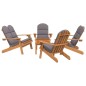 5 pcs conjunto lounge jardim Adirondack madeira acácia maciça