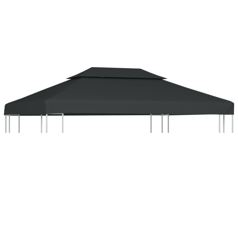 Cobertura gazebo c/ 2 camadas 310 g/m² 4x3 m antracite-Topos para toldos e gazebos-Home Retail